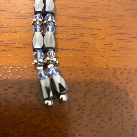 Blue Black Bead Chain Magnetic Necklace Bracelet Wrap Pre-Owned. - Picture 11 of 14